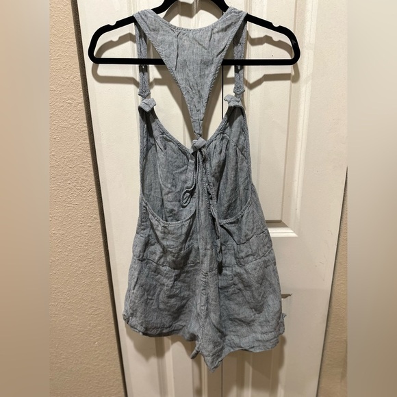 LONDONJEAN Linen100% Striped Romper Lagenlook Boho , size S - Picture 4 of 9